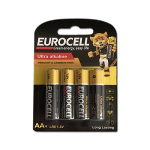 باتری اولترا آلکالاین قلمی کارتی 4 عددی EUROCELL