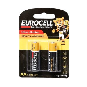 باتری اولترا آلکالاین قلمی کارتی 2 عددی EUROCELL