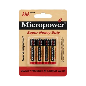 باتری نیم قلمی کربن زینک کارت 4 عددی MICROPOWER