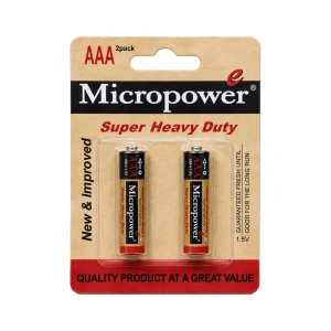 باتری نیم قلمی کربن زینک کارت 2 عددی MICROPOWER