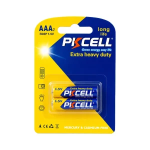 باتری کربن زینک Heavy duty  نیم قلمی کارت 2 عددی PKCELL