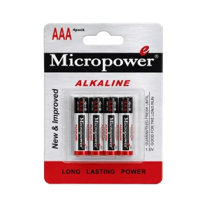 باتری نیم قلمی آلکالاین کارت 4 عددی MICROPOWER