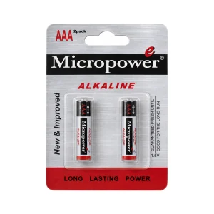 باتری نیم قلمی آلکالاین کارت 2 عددی MICROPOWER