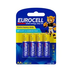 باتری کربن زینک قلمی کارتی 4 عددی EUROCELL