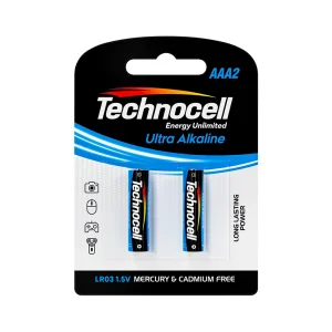 باتری نیم قلمی آلکالاین کارت 2 عددی Technocell