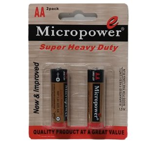 باتری قلمی کربن زینک کارت 2 عددی MICROPOWER