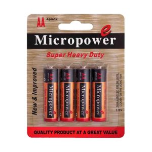 باتری قلمی کربن زینک کارت 4 عددی MICROPOWER