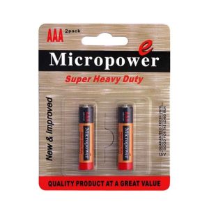 باتری نیم قلمی کربن زینک کارت 2 عددی MICROPOWER